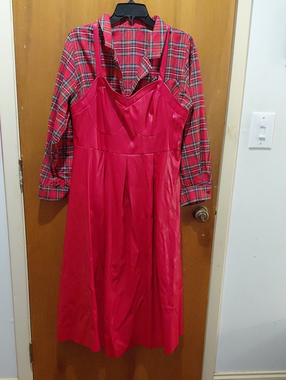 SHEIN Red Satin High-Low Party Dress
